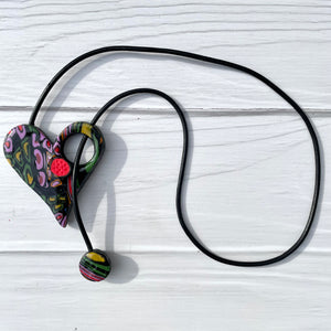 Collar dúo  Corazón-verde